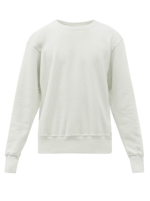 Matchesfashion.com Les Tien - Brushed-back Cotton Sweatshirt - Mens - Light Blue