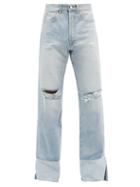 Mens Rtw Vetements - Distressed Wide-leg Jeans - Mens - Blue