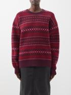 Isabel Marant Toile - Leyster Fair Isle-jacquard Wool Sweater - Womens - Dark Maroon