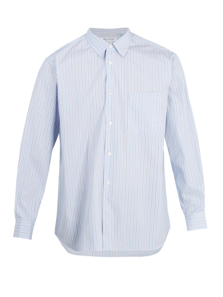 Comme Des Garçons Shirt Forever Striped Cotton-poplin Shirt