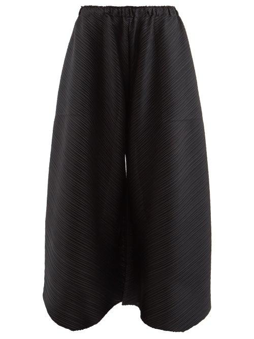 Pleats Please Issey Miyake - Wide-leg Technical-pleated Trousers - Womens - Black