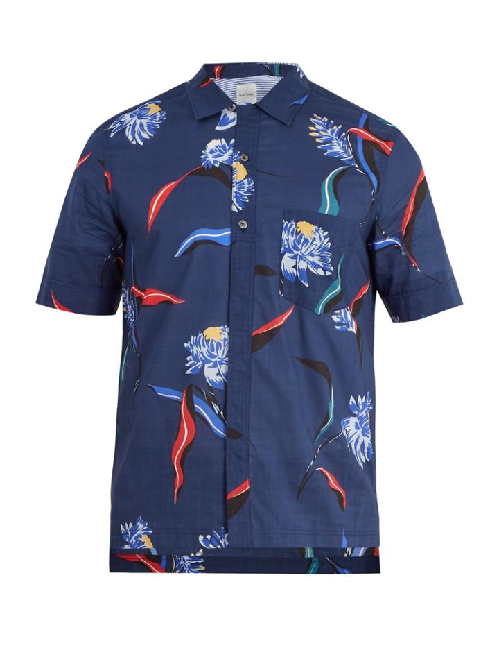 Paul Smith Floral-print Short-sleeved Cotton Shirt