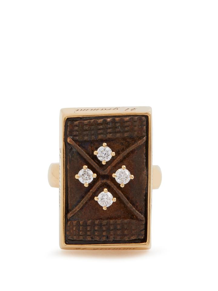 Francesca Villa Diamond & Yellow-gold Grammi Ring