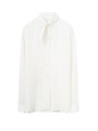 Lemaire - Tie-neck Poplin Shirt - Mens - White