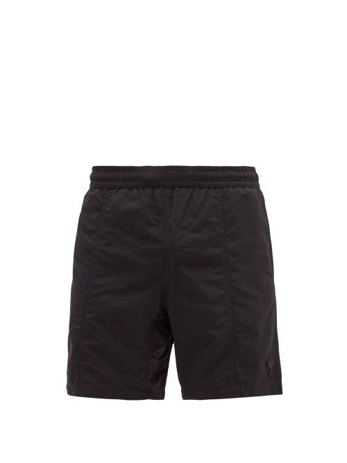 Matchesfashion.com Ami - Ami De Coeur-patch Swim Shorts - Mens - Black