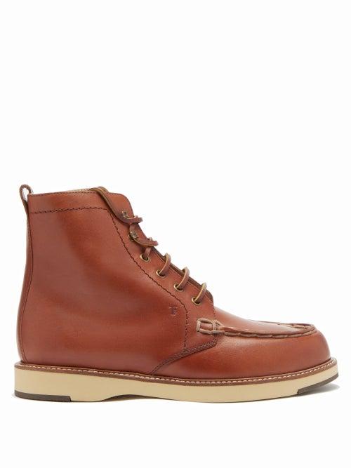 Matchesfashion.com Tod's - Topstitched Leather Ankle Boots - Womens - Tan