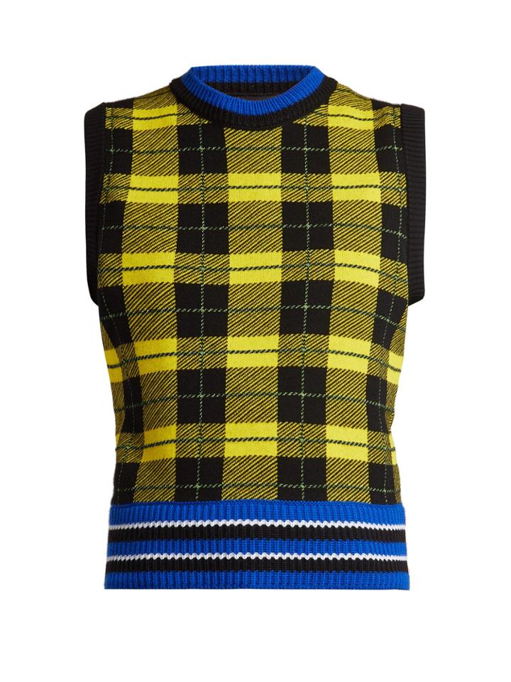 Versace Tartan Jacquard-knit Wool-blend Sweater