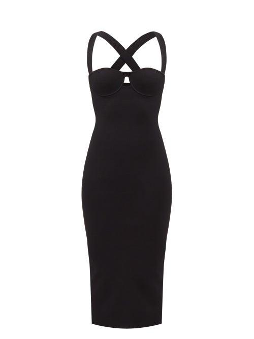 Galvan - Diana Cutout Midi Dress - Womens - Black