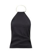 Gauge81 - Oguni Halterneck Silk-blend Crepe Top - Womens - Black
