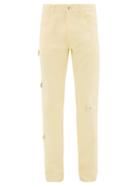 Matchesfashion.com Raf Simons - Ring Embellished Slim Fit Jeans - Mens - Yellow