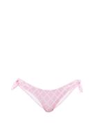 Matchesfashion.com Fisch - Marigot Side-tie Diamond-print Bikini Briefs - Womens - Light Pink