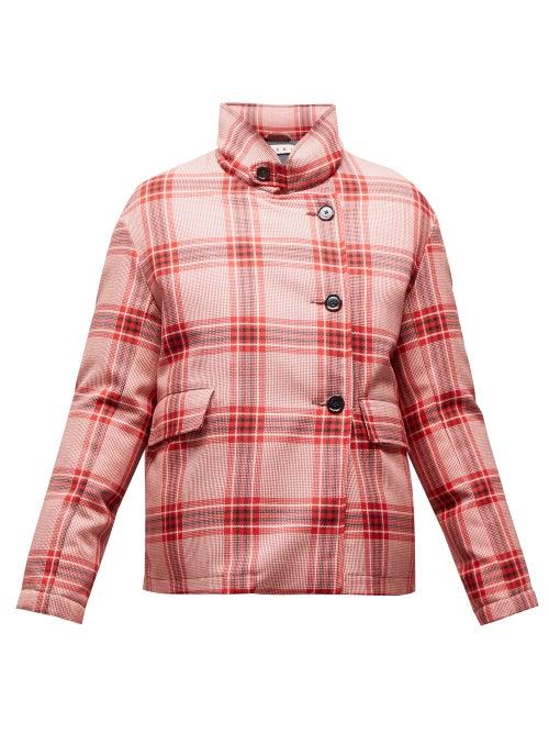 Matchesfashion.com Marni - Checked Padded Jacket - Womens - Pink Multi