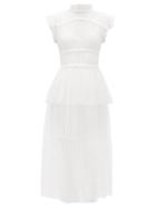 Matchesfashion.com Romance Was Born - Frollic Polka-dot Tulle Peplum Midi Dress - Womens - Ivory