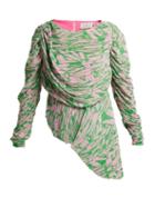 Matchesfashion.com Preen By Thornton Bregazzi - Valerie Pleated Georgette Top - Womens - Pink Multi