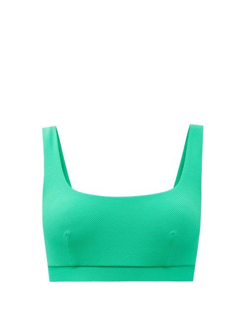 Matchesfashion.com Cossie + Co - The Gemma Scoop-neck Bikini Top - Womens - Dark Green