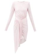 Matchesfashion.com Alexandre Vauthier - Crystal-studded Draped Mini Dress - Womens - Pink