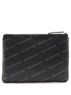 Balenciaga Logo-print Leather Pouch