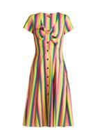 Matchesfashion.com Staud - Alice Knotted Front Cotton Poplin Dress - Womens - Pink Multi