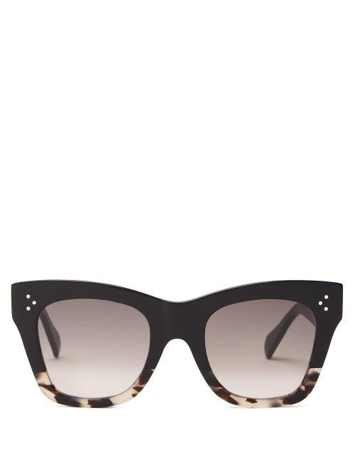 Matchesfashion.com Celine Eyewear - Gradient Square Acetate Sunglasses - Womens - Black Multi