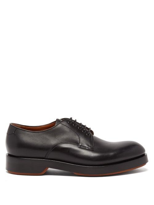Ermenegildo Zegna - Leather Derby Shoes - Mens - Black
