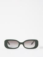 Linda Farrow - Lola Oval Acetate Sunglasses - Womens - Green
