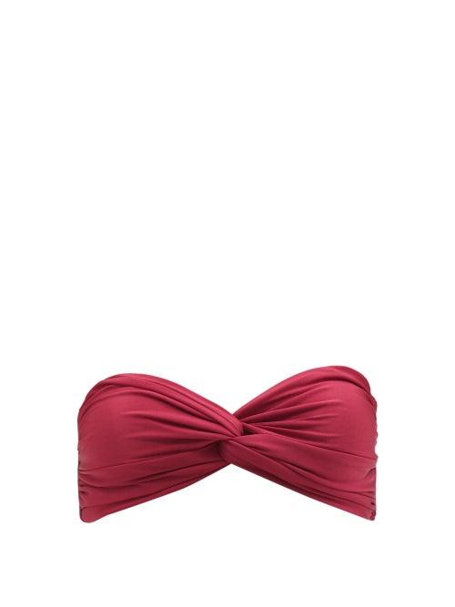 Ladies Beachwear Sara Cristina - Wave Bandeau Bikini Top - Womens - Burgundy