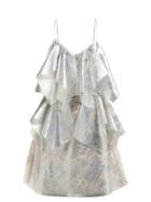 Matchesfashion.com Germanier - Lady Gaga Glitter, Silicone And Satin Mini Dress - Womens - Silver