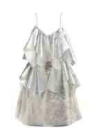 Matchesfashion.com Germanier - Lady Gaga Glitter, Silicone And Satin Mini Dress - Womens - Silver