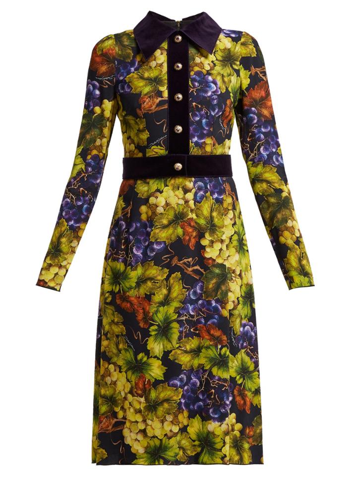 Dolce & Gabbana Grape-print Cady Dress