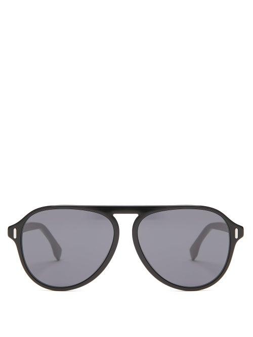 Matchesfashion.com Fendi - D-frame Acetate Sunglasses - Mens - Black