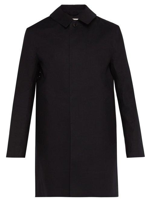 Matchesfashion.com Mackintosh - Single Breasted Bonded Cotton Overcoat - Mens - Black