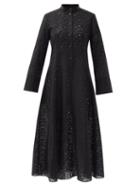 Matchesfashion.com Three Graces London - Connie Broderie-anglaise Shirt Dress - Womens - Black
