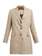 Matchesfashion.com Giuliva Heritage Collection - The Karen Single Breasted Checked Linen Blazer - Womens - Brown