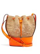 Matchesfashion.com Loewe Paula's Ibiza - Balloon Drawstring-top Raffia Shoulder Bag - Womens - Orange Multi
