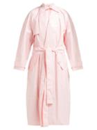 Matchesfashion.com Emilia Wickstead - Yves Lacquered Cotton Trench Coat - Womens - Pink
