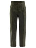 Mens Rtw Thom Browne - Pleated Wool Trousers - Mens - Green