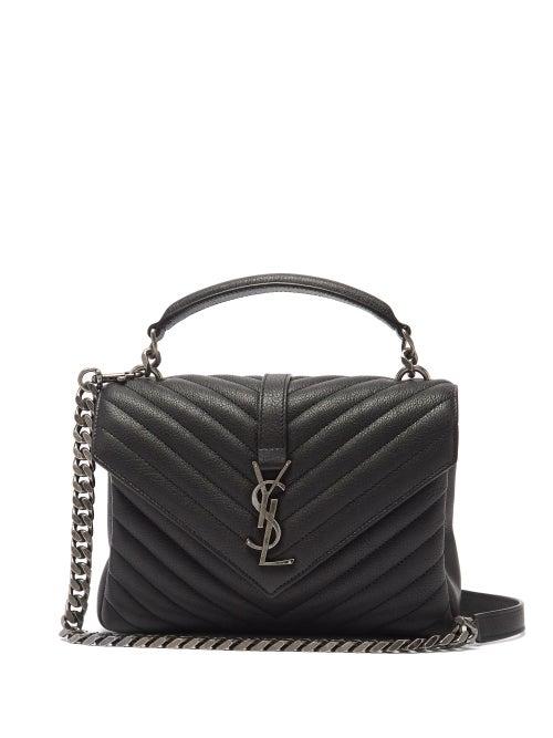 Matchesfashion.com Saint Laurent - Collge Medium Quilted-leather Cross-body Bag - Womens - Black