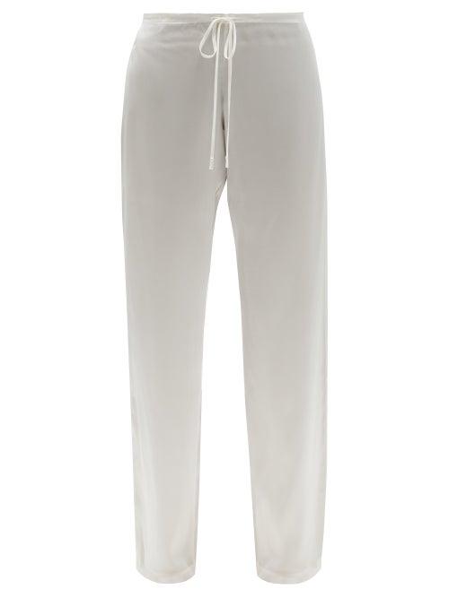 Ladies Lingerie La Perla - Petit Macrame Silk-satin Pyjama Trousers - Womens - Ivory