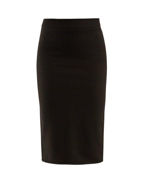 Matchesfashion.com The Row - Rosia Stretch Wool Blend Tube Skirt - Womens - Black