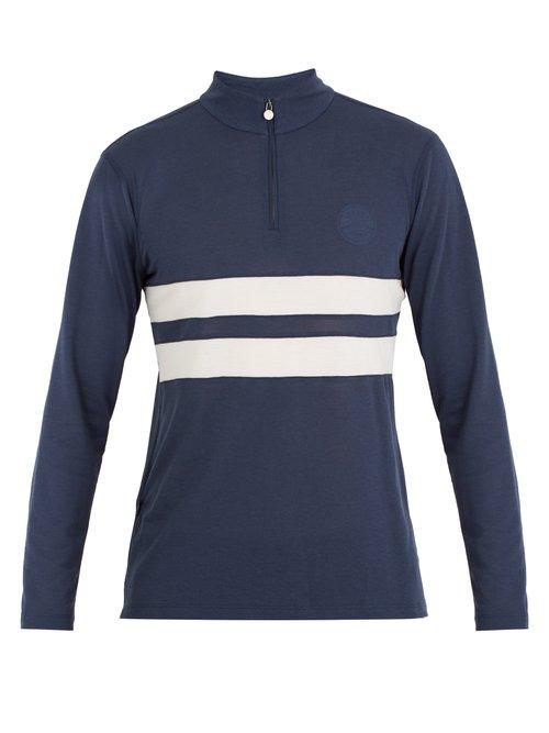 Matchesfashion.com Iffley Road - Worthing Striped Piqu Track Top - Mens - Navy Multi