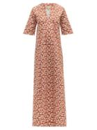 Matchesfashion.com Muzungu Sisters - Lotus Mushroom Print Cotton Kaftan - Womens - Red Multi