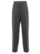 Matchesfashion.com Jil Sander - High Rise Wool Blend Twill Trousers - Mens - Dark Grey