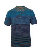 Matchesfashion.com Missoni - Striped Cotton Piqu Polo Shirt - Mens - Blue