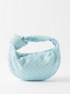 Bottega Veneta - Jodie Mini Intrecciato-leather Bag - Womens - Light Blue
