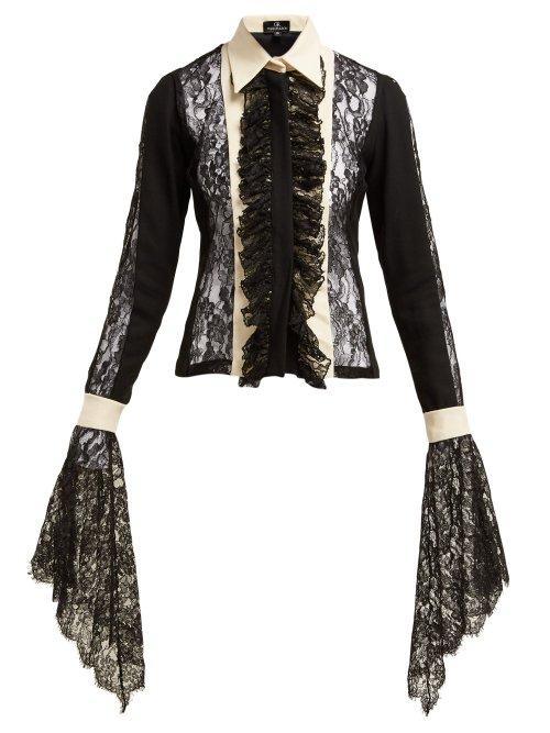 Matchesfashion.com Charles & Ron - Charles & Ron X Khushboo Lace Blouse - Womens - Black Nude