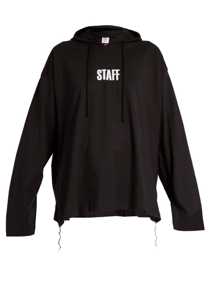Vetements X Hanes Staff Hooded Cotton Sweatshirt