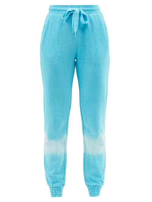 The Upside - Montay Tie-dyed Cotton-velour Track Pants - Womens - Blue