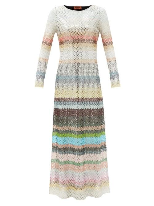 Missoni - Striped Lace-knit Maxi Dress - Womens - Multi Stripe