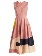 Roksanda Tasia Abstract-print Cotton-blend Midi Dress