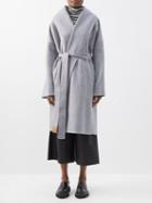Loewe - Shawl-collar Double-faced Wool-blend Coat - Womens - Grey